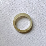 16.3mm A-Grade Natural Light Yellow Jadeite Saddle Top Ring Band No.162248