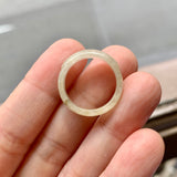 16.3mm A-Grade Natural Light Yellow Jadeite Saddle Top Ring Band No.162248