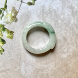 16.2mm A-Grade Natural Floral Jadeite Saddle Top Ring Band No. 162404