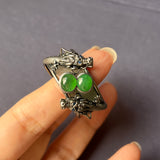 Bespoke A-Grade Natural Dragon Jadeite Ring No.162286