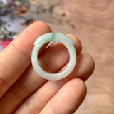 16.2mm A-Grade Natural Floral Jadeite Saddle Top Ring Band No. 162404