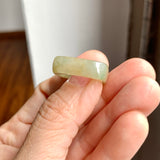 16.2mm A-Grade Natural Yellowish Green Jadeite Square Abacus Ring Band No. 161504