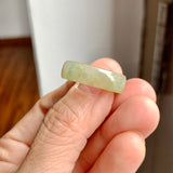 16.2mm A-Grade Natural Yellowish Green Jadeite Square Abacus Ring Band No. 161504