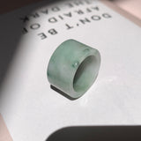 17.2mm A-Grade Natural Floral Jadeite Archer Ring Band No. 161485