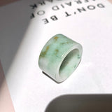 17.2mm A-Grade Natural Floral Jadeite Archer Ring Band No. 161485