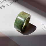 SOLD OUT: 18.3mm A-Grade Natural Earthy Tone Jadeite Archer Ring Band No. 161877