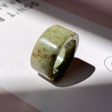 SOLD OUT: 18.3mm A-Grade Natural Earthy Tone Jadeite Archer Ring Band No. 161877