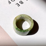 SOLD OUT: 18.3mm A-Grade Natural Earthy Tone Jadeite Archer Ring Band No. 161877