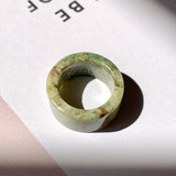 SOLD OUT: 18.3mm A-Grade Natural Earthy Tone Jadeite Archer Ring Band No. 161877