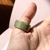 SOLD OUT: 18.3mm A-Grade Natural Earthy Tone Jadeite Archer Ring Band No. 161877