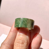 SOLD OUT: 18.3mm A-Grade Natural Earthy Tone Jadeite Archer Ring Band No. 161877