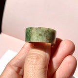 SOLD OUT: 18.3mm A-Grade Natural Earthy Tone Jadeite Archer Ring Band No. 161877