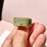 SOLD OUT: 18.3mm A-Grade Natural Earthy Tone Jadeite Archer Ring Band No. 161877