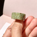 SOLD OUT: 18.3mm A-Grade Natural Earthy Tone Jadeite Archer Ring Band No. 161877