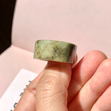 SOLD OUT: 18.3mm A-Grade Natural Earthy Tone Jadeite Archer Ring Band No. 161877