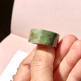 SOLD OUT: 18.3mm A-Grade Natural Earthy Tone Jadeite Archer Ring Band No. 161877