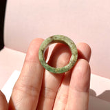 SOLD OUT: 18.3mm A-Grade Natural Earthy Tone Jadeite Archer Ring Band No. 161877