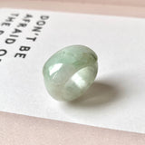 17.2mm A-Grade Natural Light Green Jadeite Saddle Top Ring Band No. 161334