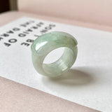 17.2mm A-Grade Natural Light Green Jadeite Saddle Top Ring Band No. 161334