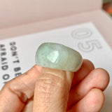 17.2mm A-Grade Natural Light Green Jadeite Saddle Top Ring Band No. 161334