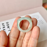 17.2mm A-Grade Natural Light Green Jadeite Saddle Top Ring Band No. 161334