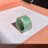 19.2mm A-Grade Natural Floral Jadeite Archer Ring Band No. 161557