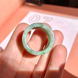 19.2mm A-Grade Natural Floral Jadeite Archer Ring Band No. 161557