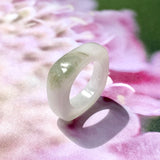 SOLD OUT: 15.4mm A-Grade Natural White Green Square Abacus Ring Band No. 162415