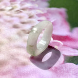 SOLD OUT: 15.4mm A-Grade Natural White Green Square Abacus Ring Band No. 162415