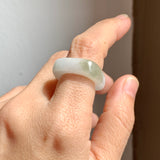 SOLD OUT: 15.4mm A-Grade Natural White Green Square Abacus Ring Band No. 162415