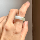 SOLD OUT: 15.4mm A-Grade Natural White Green Square Abacus Ring Band No. 162415