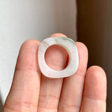 SOLD OUT: 15.4mm A-Grade Natural White Green Square Abacus Ring Band No. 162415