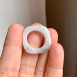 SOLD OUT: 15.4mm A-Grade Natural White Green Square Abacus Ring Band No. 162415