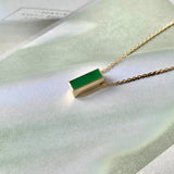 A-Grade Imperial Green Jadeite V Bar Pendant No. 172449