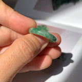 16.7mm A-Grade Natural Floral Imperial Jadeite Ring Band No. 162180