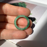 16.7mm A-Grade Natural Floral Imperial Jadeite Ring Band No. 162180