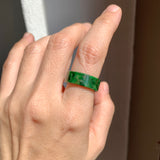 16.6mm A-Grade Natural Imperial Green Jadeite Ring Band No. 162193