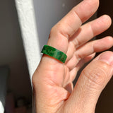 16.6mm A-Grade Natural Imperial Green Jadeite Ring Band No. 162193