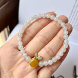 Custom A-Grade Natural Jadeite Mandarin Orange Bracelet No.172193