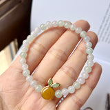 Custom A-Grade Natural Jadeite Mandarin Orange Bracelet No.172193