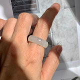 18.2mm A-Grade Natural White Jadeite Ring Band No. 161497