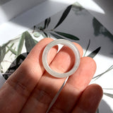 18.2mm A-Grade Natural White Jadeite Ring Band No. 161497