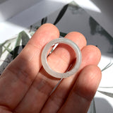 18.2mm A-Grade Natural White Jadeite Ring Band No. 161497