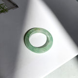 19.1mm A-Grade Natural Moss On Snow Jadeite Ring Band No. 162181