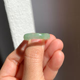 19.1mm A-Grade Natural Moss On Snow Jadeite Ring Band No. 162181