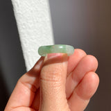 19.1mm A-Grade Natural Moss On Snow Jadeite Ring Band No. 162181