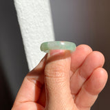 19.1mm A-Grade Natural Moss On Snow Jadeite Ring Band No. 162181