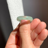 19.1mm A-Grade Natural Moss On Snow Jadeite Ring Band No. 162181