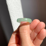 19.1mm A-Grade Natural Moss On Snow Jadeite Ring Band No. 162181