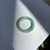 SOLD OUT: 19mm A-Grade Natural Moss On Snow Jadeite Ring Band No. 162183